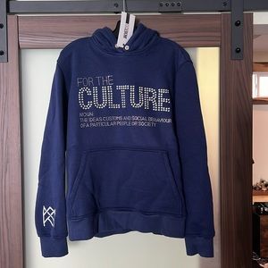 NWT - For The Culture Crystal Navy Blue Pullover Hoodie